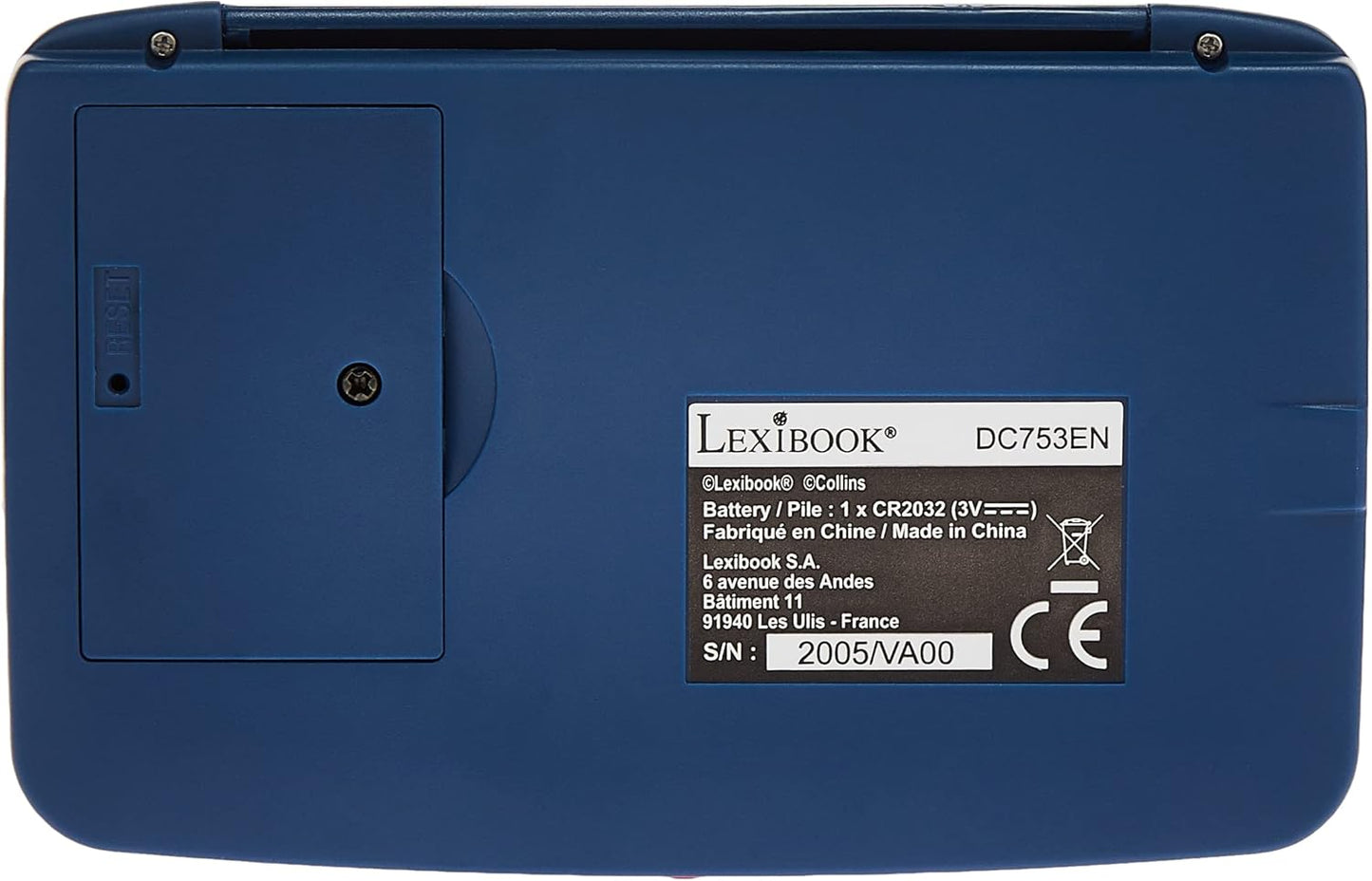 Lexibook DC753EN Letters Electronic Pocket Spellchecker, Thesaurus, Crossword, Conjugation, Anagram Solver, Words Games, with Battery, Blue/White