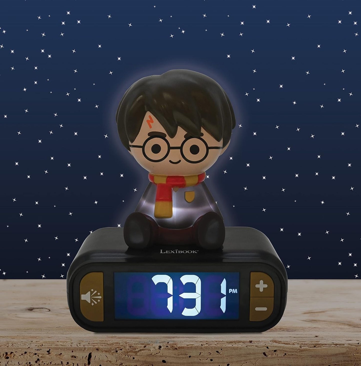 LEXIBOOK Digital Alarm Night Light Snooze, Clock, Luminous Harry Potter, Black Colour