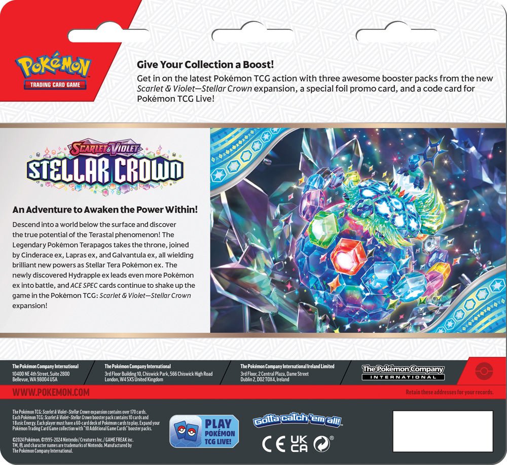 Pokémon TCG: Scarlet & Violet—Stellar Crown 3-Pack Blister
